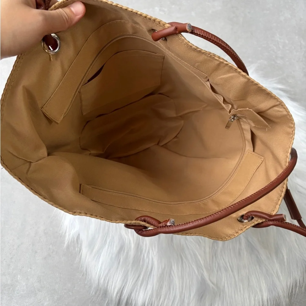 Celine 42x25x30cm straw tote bag - Picture 6 of 7